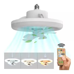 Ventilador de Teto 360° E27 Controle Remoto 48W Branco