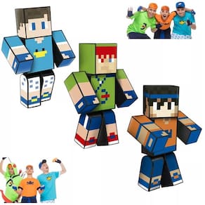 Boneco Robin Hood + HEY Davi + Beto Gamer 25 CM Minecraft