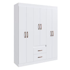 Guarda-roupas 6 Portas 2 Gavetas Multimóveis Cr35111 Branco Branco