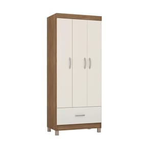 Guarda-roupas 3 Portas 1 Gaveta Cr35185 Amêndola-off White