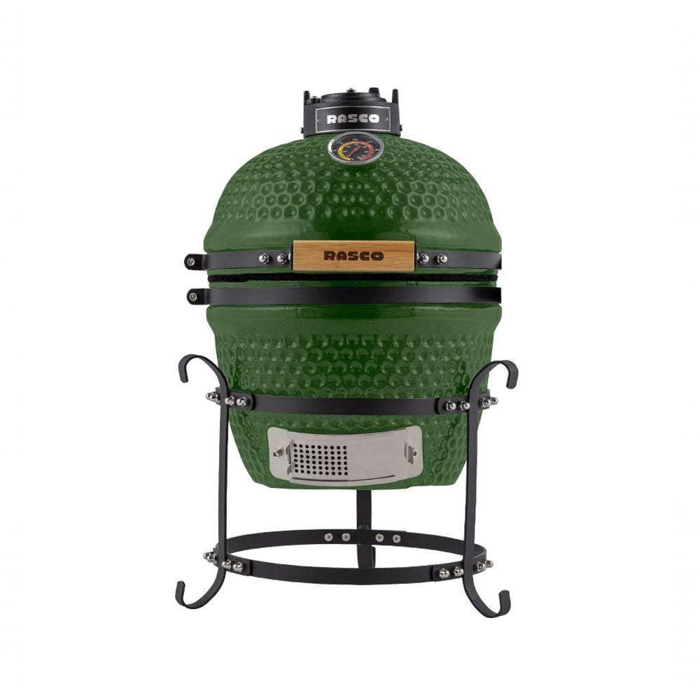 Churrasqueira Kamado Mini Da Rasco Verde Com Grelha Em Aço Inox E Suporte. Ideal Para Até 3 Pessoas Verde