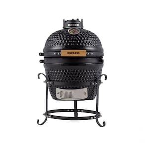 Churrasqueira Kamado Mini Da Rasco Preto Com Grelha Em Aço Inox E Suporte. Ideal Para Até 3 Pessoas Preto