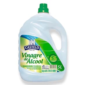 2 Vinagre De álcool Castelo De Limpeza E Bactericida 6% Acidez 5l Aromatizado Maçã Verde