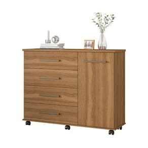 Cômoda 1 Porta 4 Gavetas Com Rodízios Cr40114 Amêndola Amêndola