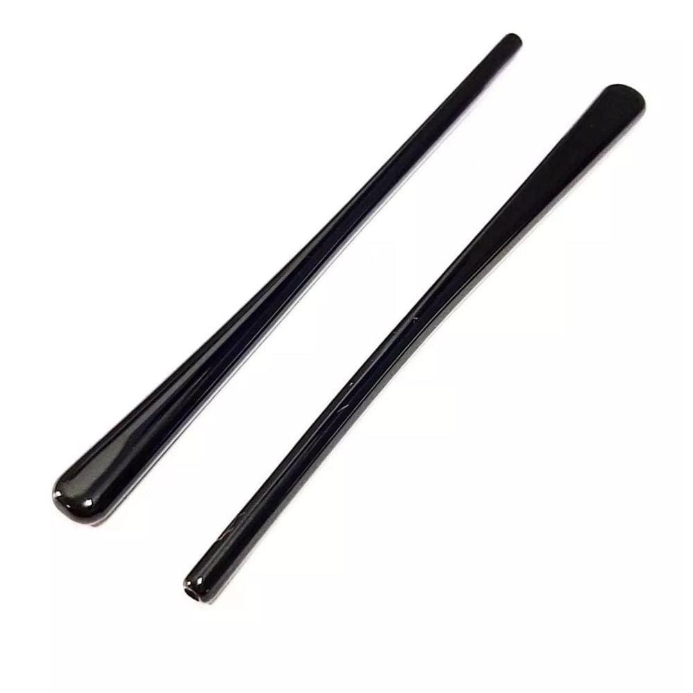 Kit 02 Pares Ponteiras Óculos Silicone/Acetato Preto P 35