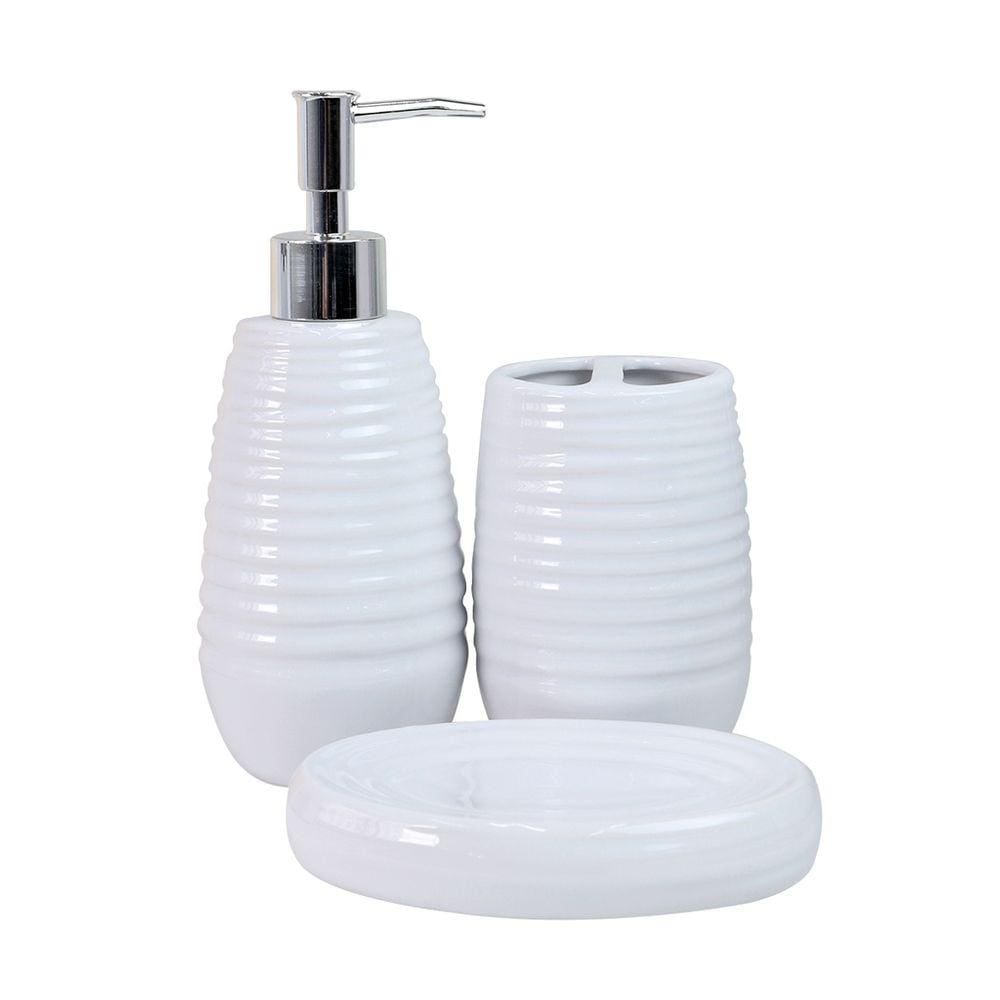 Jogo De Banheiro Cerâmica Com 3 peças 350ml