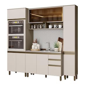Cozinha Modulada Connect 4 Peças com Torre Quente 2 Fornos - Móveis Henn