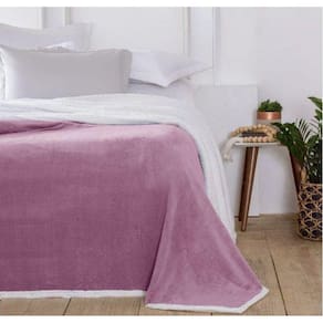 Cobertor Casal 2,20 x 1,80m - Linha Austria Com Sherpa - Rosa - Corttex