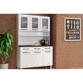 Cozinha Modulada Telasul Star New Kit Aço 6 Portas e 3 Gavetas 120cm Branco-Telasul