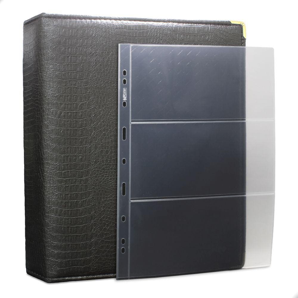 Álbum Fichário 20 Folhas Cédulas 3 Espaços 32x24 Cobra Fosco G