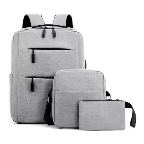 Kit Mochila Slim Para Notebook Executiva Escolar Faculdade - Cor: Cinza