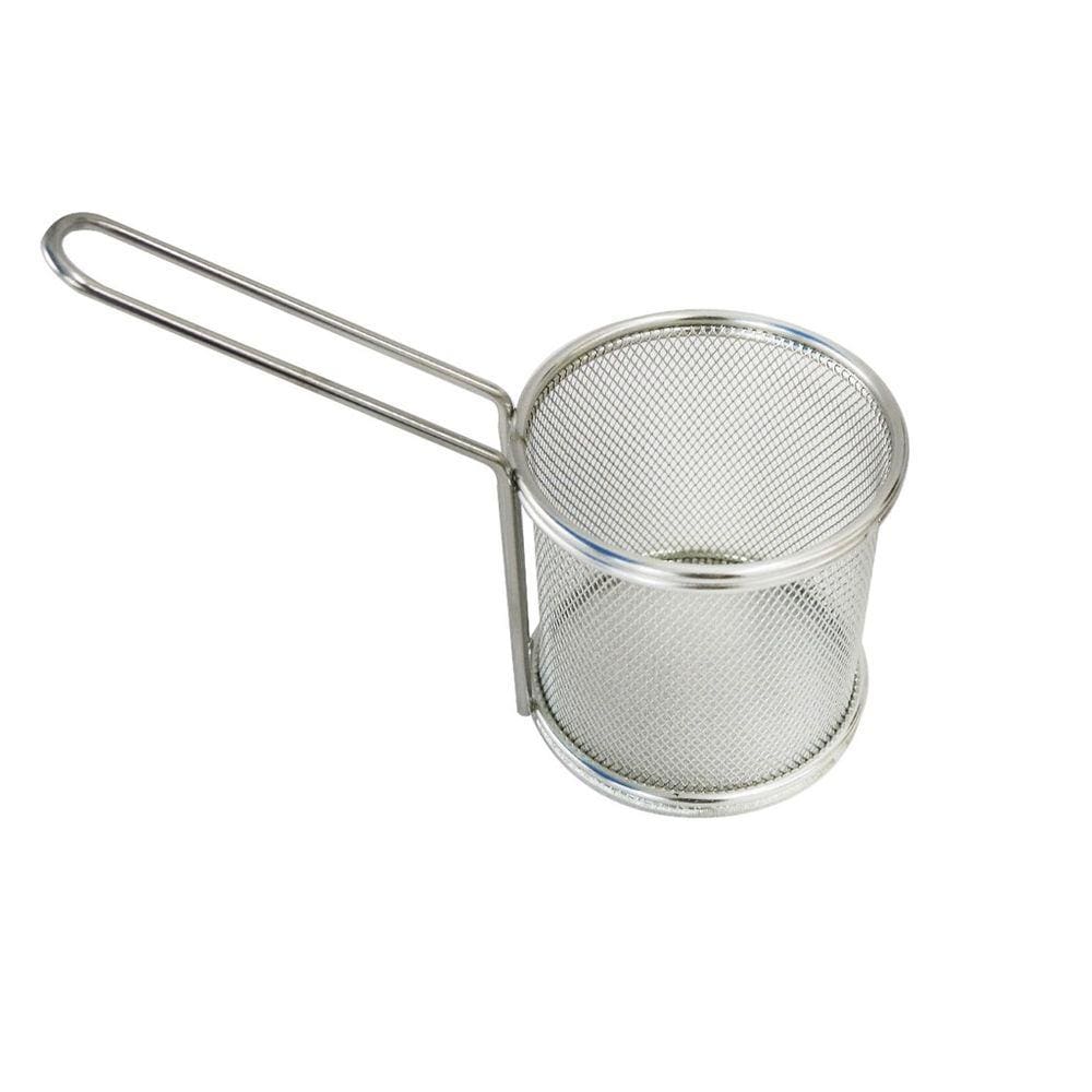 Cesta De Petisco Redonda De Aço Inox 8.8x8.8x9cm