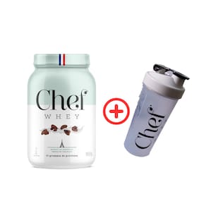 Whey Protein Gourmet Zero Lactose 907g - Cookies de Chocolate + Coqueteleira - Chef Whey