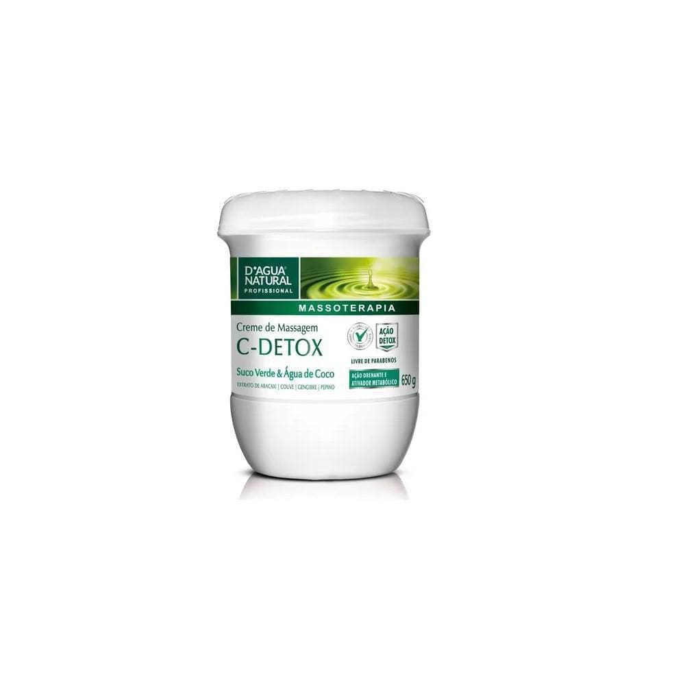 Creme De Massagem D`Água Natural C-Detox 650G