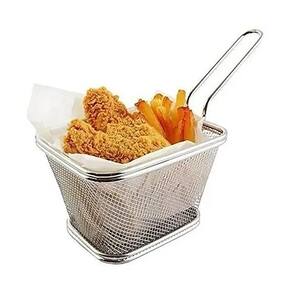 Cesta Para Servir Porções Frituras Em Aço Inox Unyhome
