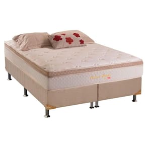 Cama Box Queen: Colchão Molas Ensacadas Herval MasterPocket Pallace Bambu + Base CRC Suede Clean(158x198)