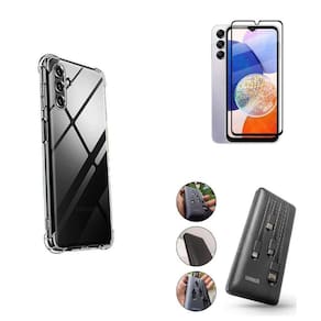 Kit Carregador Portátil BlueStar 10.000mAH Samsung Galaxy A04s + Capa + Película De Vidro 3D