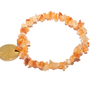 Pulseira Pedra Agata Cornalina Rolado Fibra de Silicone