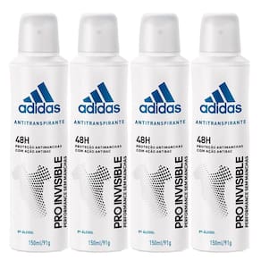 Kit 4 Desodorantes Aerosol Adidas Pro Invisible Feminino 150ml