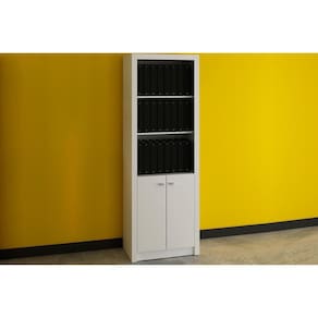 Estante Livreiro de Escritório ME4110 c/ 2 Portas e 3 Prateleiras Branco - Tecno Mobili