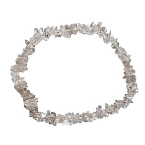 Pulseira Quartzo Cristal Natural Montagem Fio Silicone