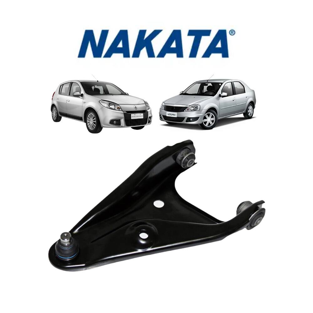 1 Bandeja Suspensão Dianteira Esquerda Com Pivô Nakata Renault Logan 2007 A 2013