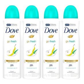 Kit 4 Desodorantes Aerosol Dove Go Fresh Pera e Aloe Vera 150ml