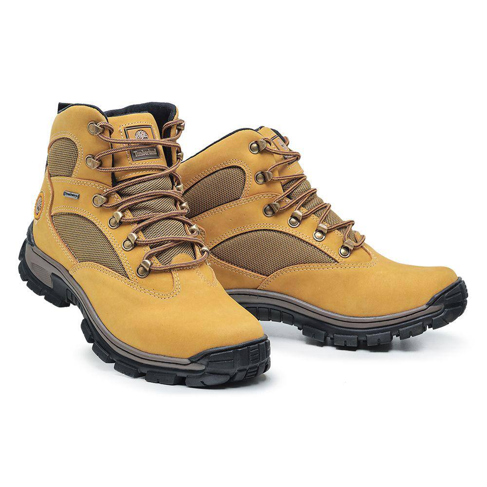 Bota Cat Adventure Second Shift Em Couro Amarela