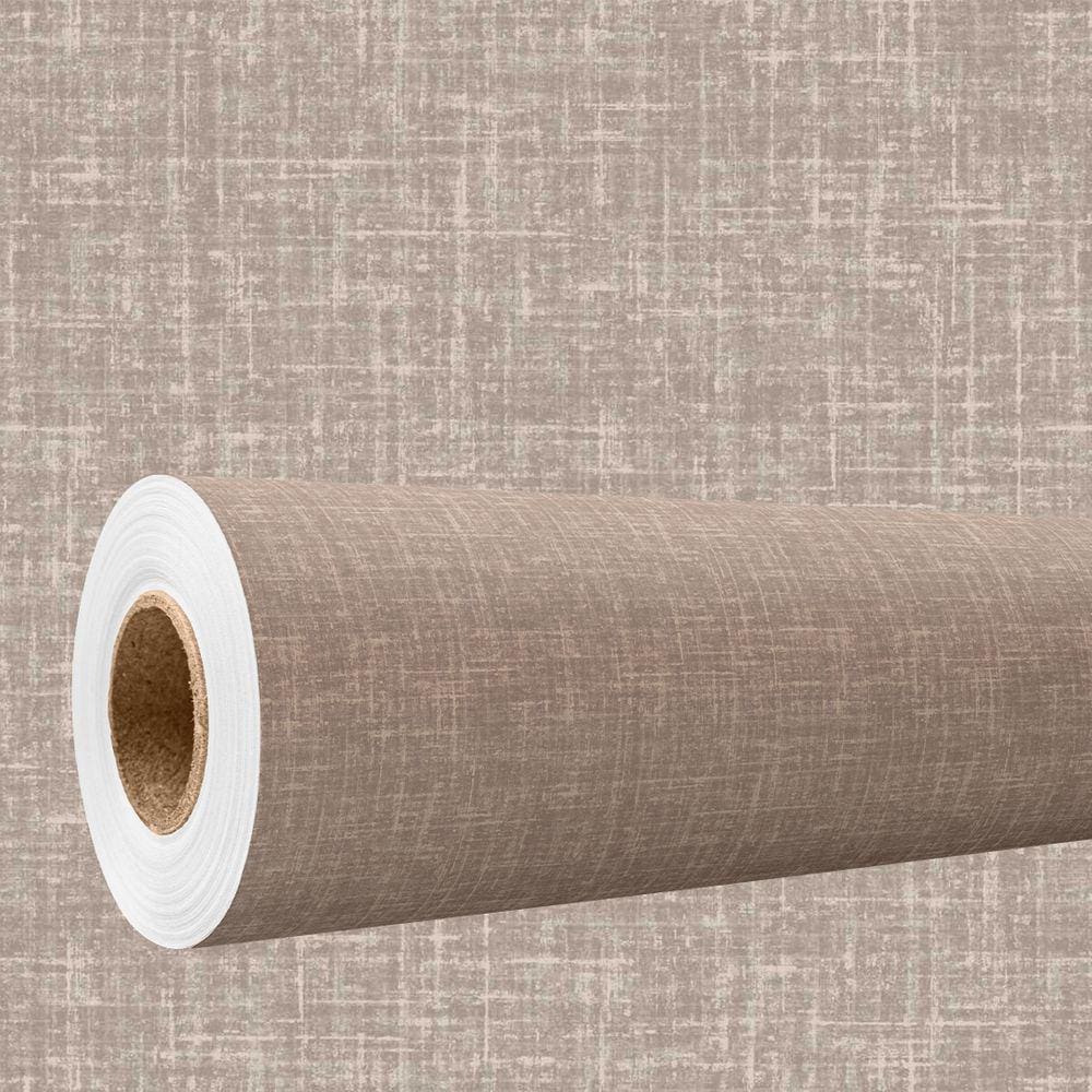 Papel de parede 3D Lavavel efeito tecido linhoBegemarrom Estampadodecorativo Quarto Sala 18m