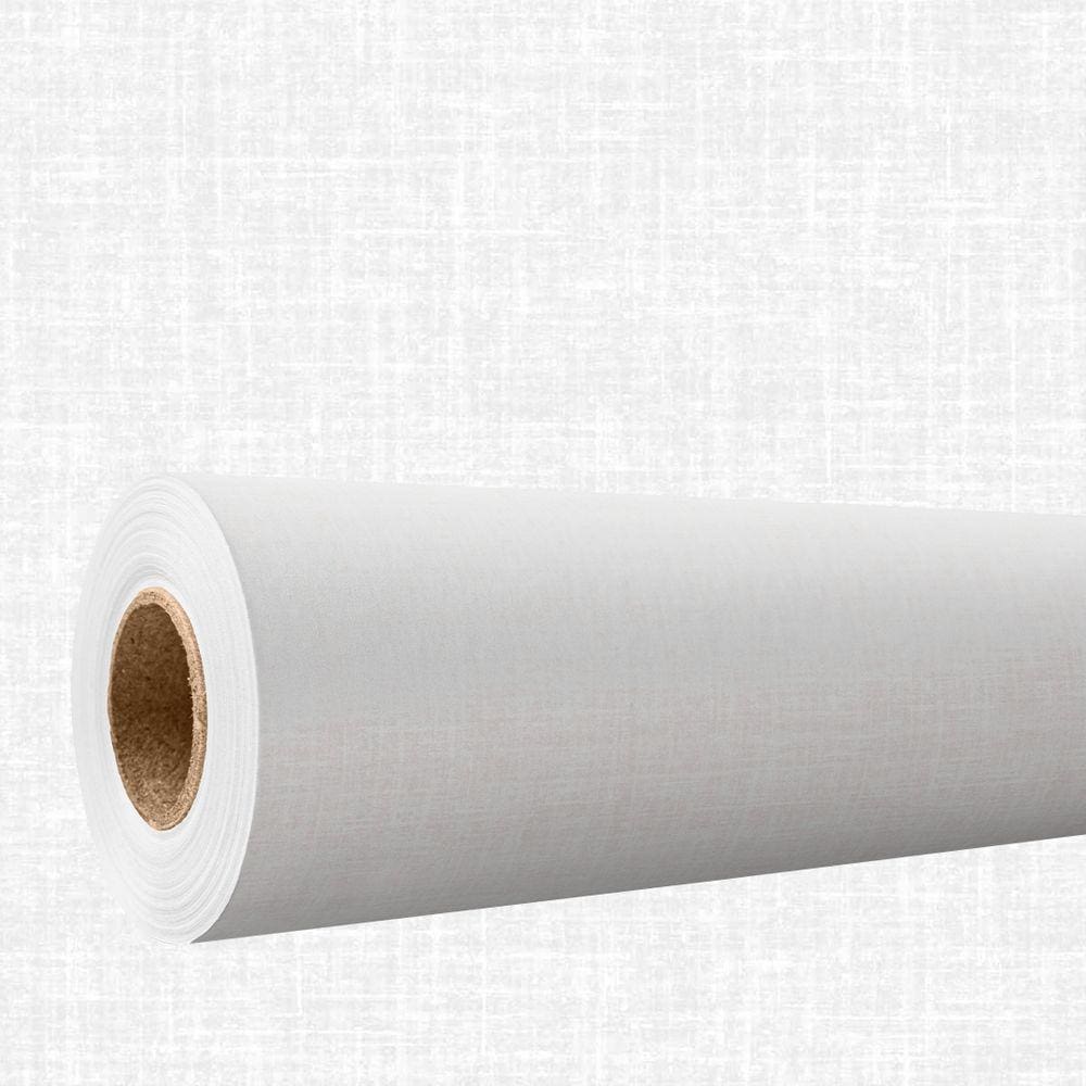 Papel de parede 3D Lavavel efeito tecido linho Branco Vinil Estampado Decorativo Quarto 3m