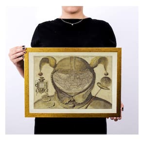 quadro poster c moldura decoraçãomaparetrodrd763