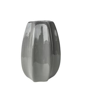 Vaso centro de mesa cinza moderno trabalhado de cerâmica