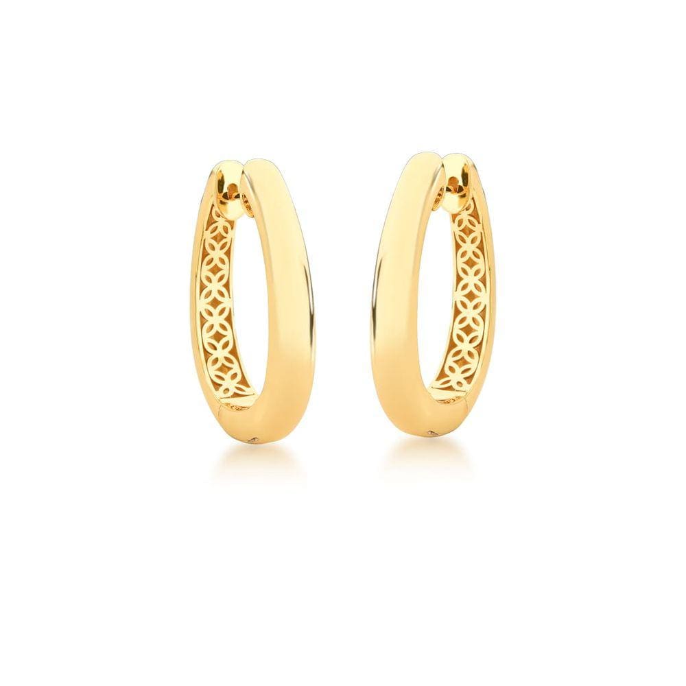 Brinco argola oval lisa banhada a ouro-Zarpellon