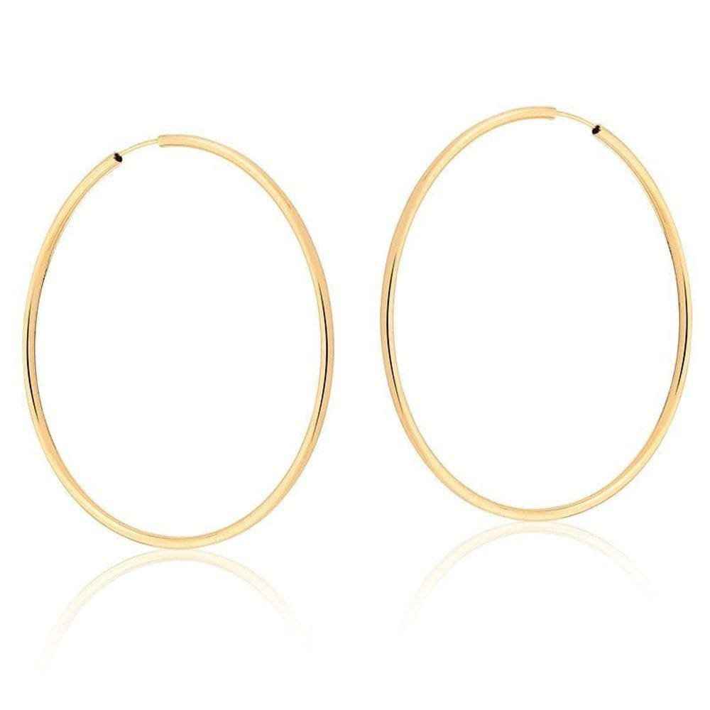 Brinco argola lisa banhada a  ouro-Zarpellon