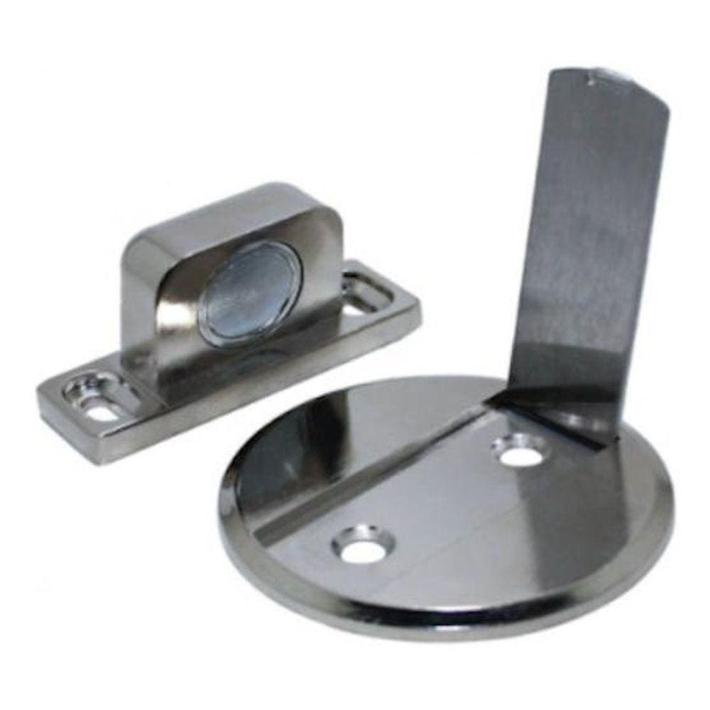 Prendedor De Porta Batente Magnetico Slim Aço Cromado