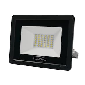 Refletor Blumenau de Led Slim 30W Preto Bivolt 3000K Luz Quente