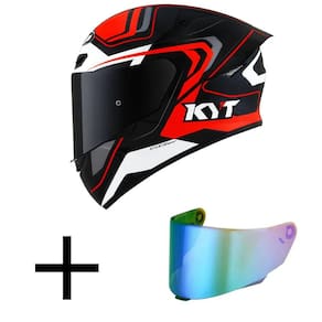 Capacete KYT TT Course Overtech Preto e Laranja Mais Viseira Camaleão