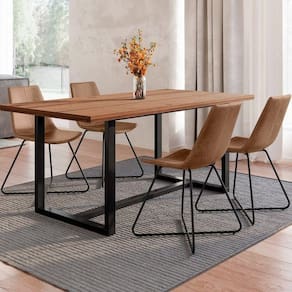 Conjunto Mesa 210cm Rústica 4 Cadeiras Brenda Industrial Espresso Móveis Marrom/Preto