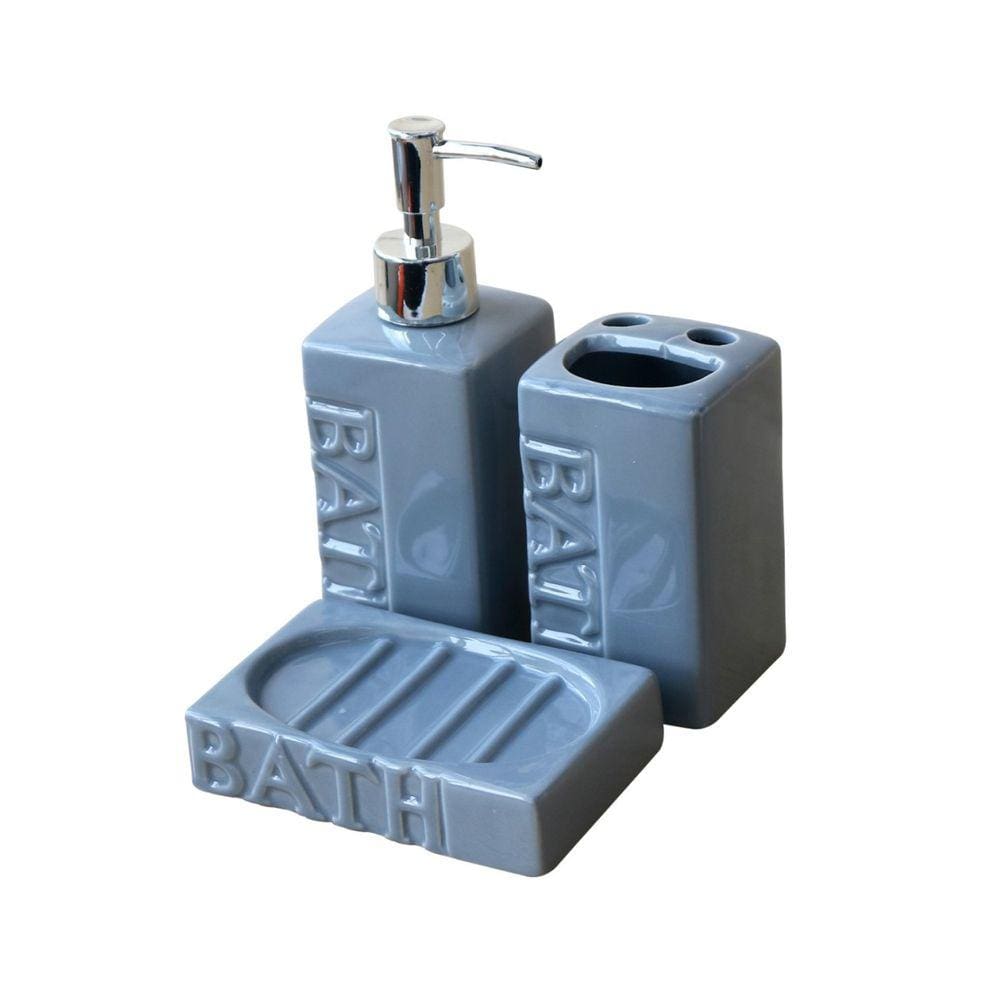 Kit de Banheiro Viena Em Cerâmica Com 3 Peças 330ml