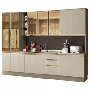 Cozinha Completa 8 Peças Connect com Cristaleira e Rodapé - Móveis Henn