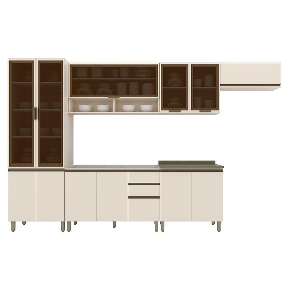 Cozinha Completa Connect 6 Peças com Cristaleira - Móveis Henn