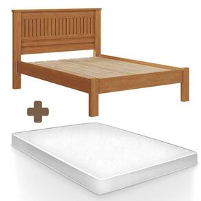 Cama De Casal Com Cabeceira 100% MDF Com Colchão Nature Mônaco Fênix
