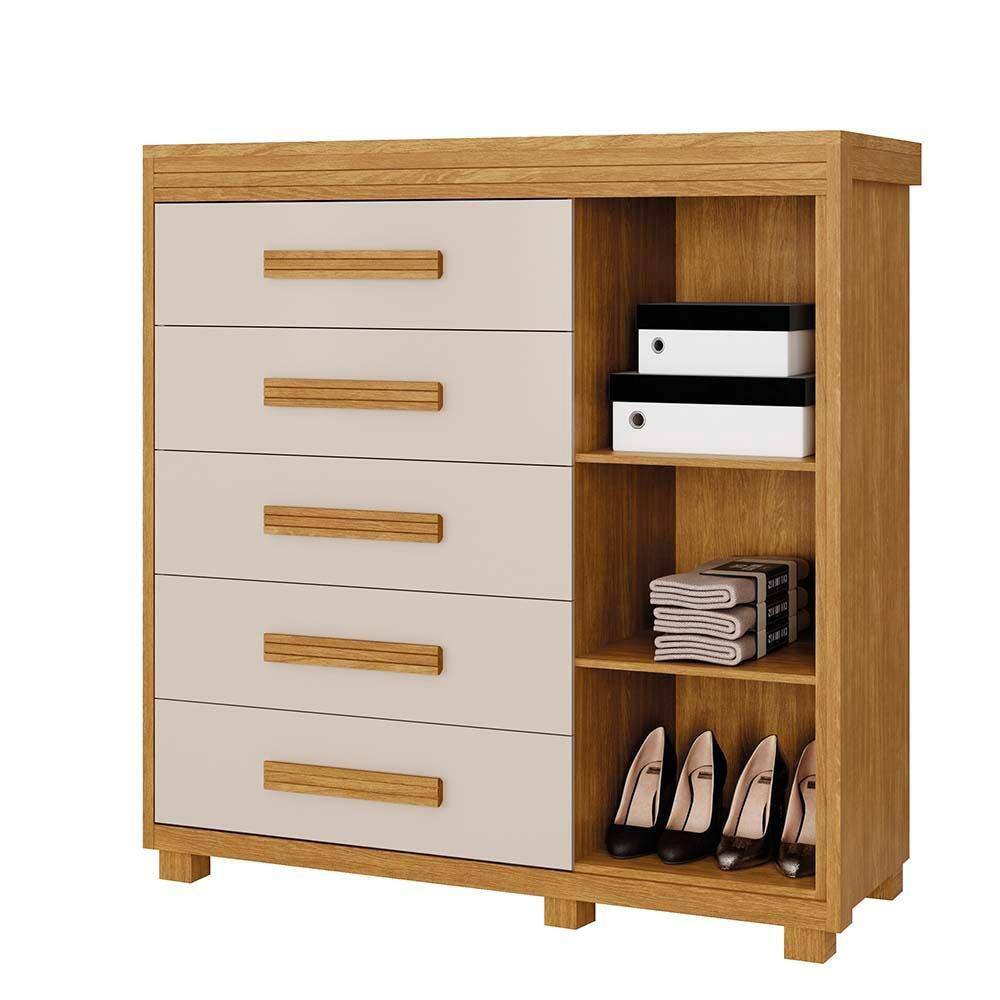 Ｇ：230651　チェスト6段 GABINETE MGM SENSE 60CM TITANIUM E FREIJO - Guaxucabos
