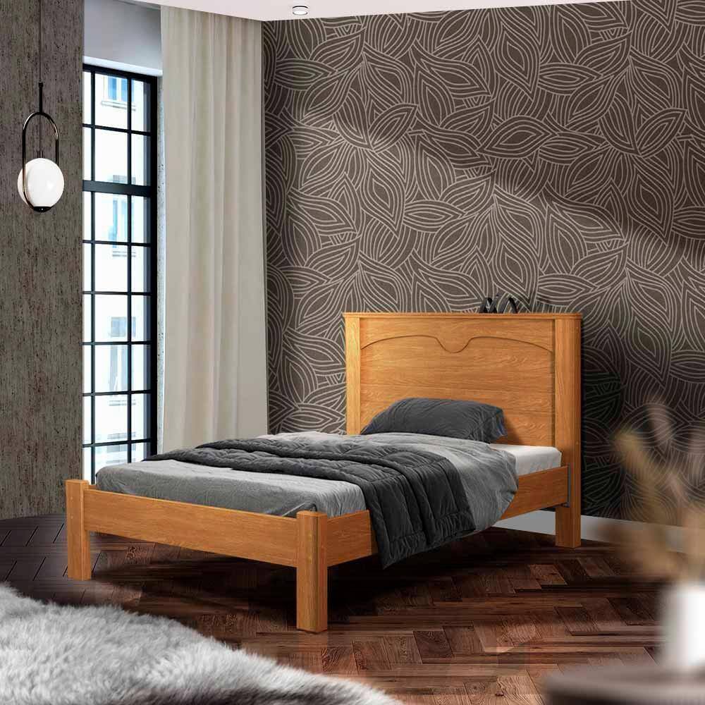 Cama Solteiro Reforçada Com Colchão Nature Off White Flex Holanda Shop JM - Marrom