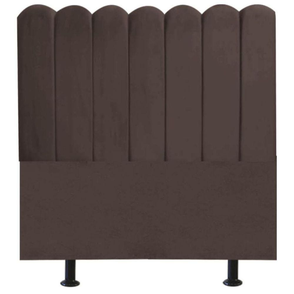 Cabeceira Nuvem Cama Box Casal 140 cm Alanis Suede Marrom