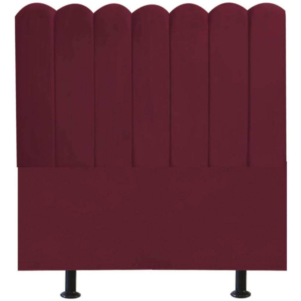 Cabeceira Nuvem Cama Box Casal 140 cm Alanis Suede Bordô