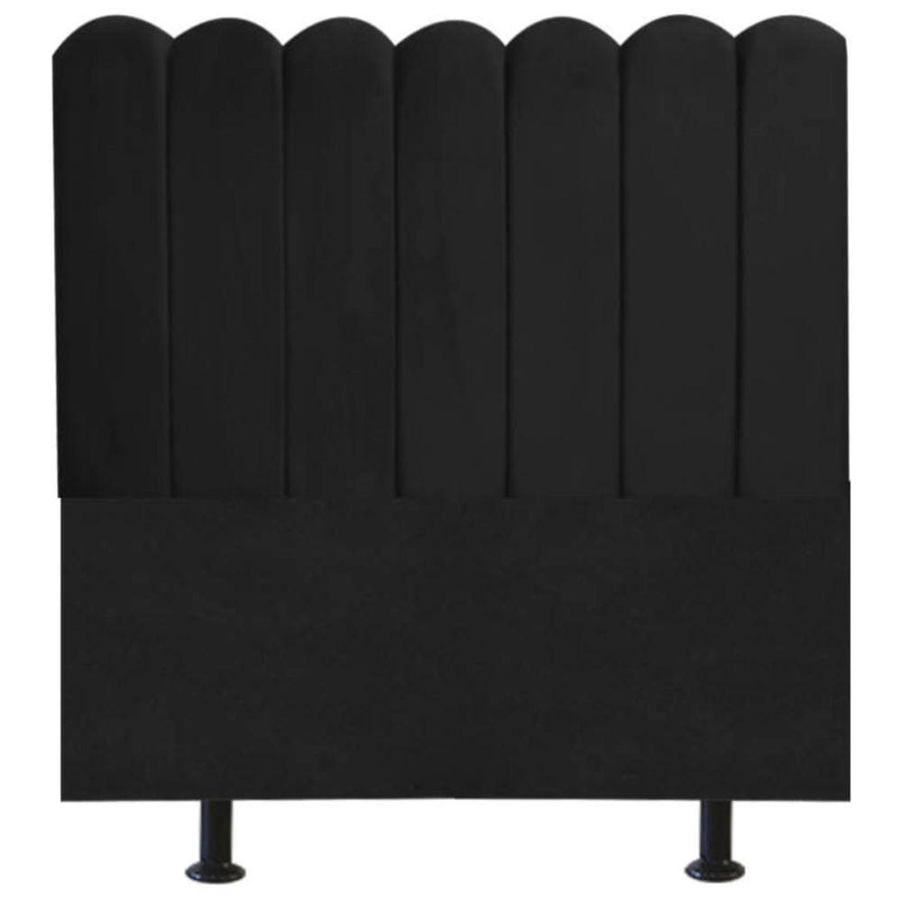 Cabeceira Nuvem Cama Box Casal 140 cm Alanis Suede Preto