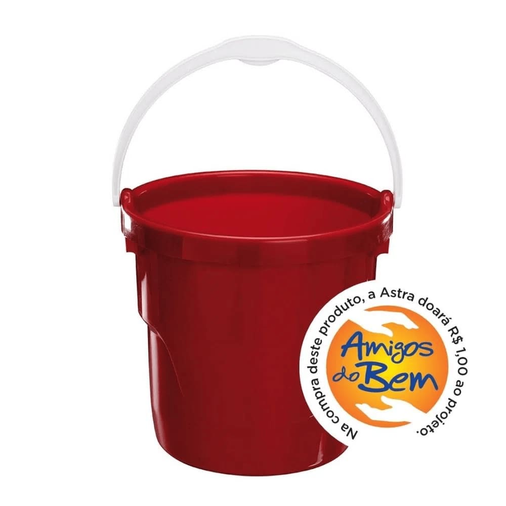 Balde Plástico 12 Litros Astra Bordô e Branco BP12*BRD-BR