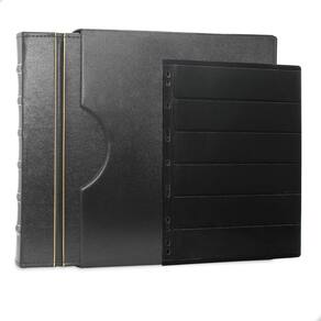 Álbum de Luxo Preto Gigante 40 fls p/ Selos 6 Espaços 28x21