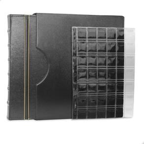 Álbum de Luxo Preto Gigante 10 Folhas de 30 Bolsos 28x21